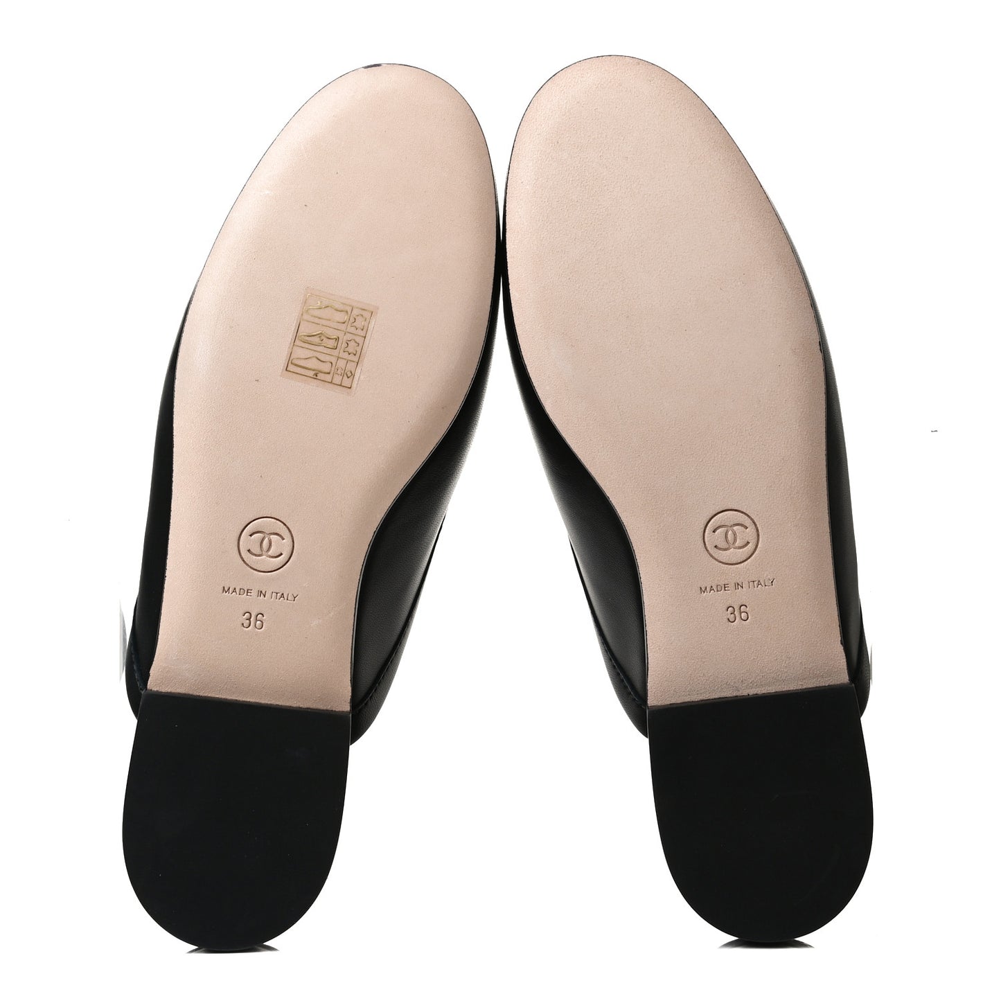 Lambskin Pearl CC Mules 36 Black
