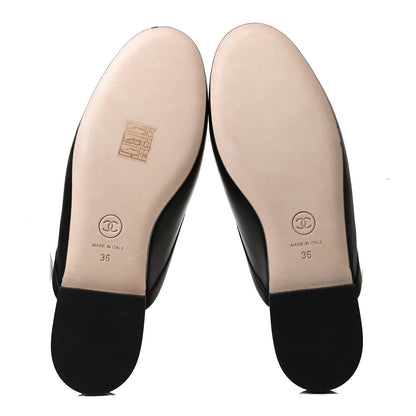 Chanel Lambskin Pearl CC Mules 36 Black 7 of 11