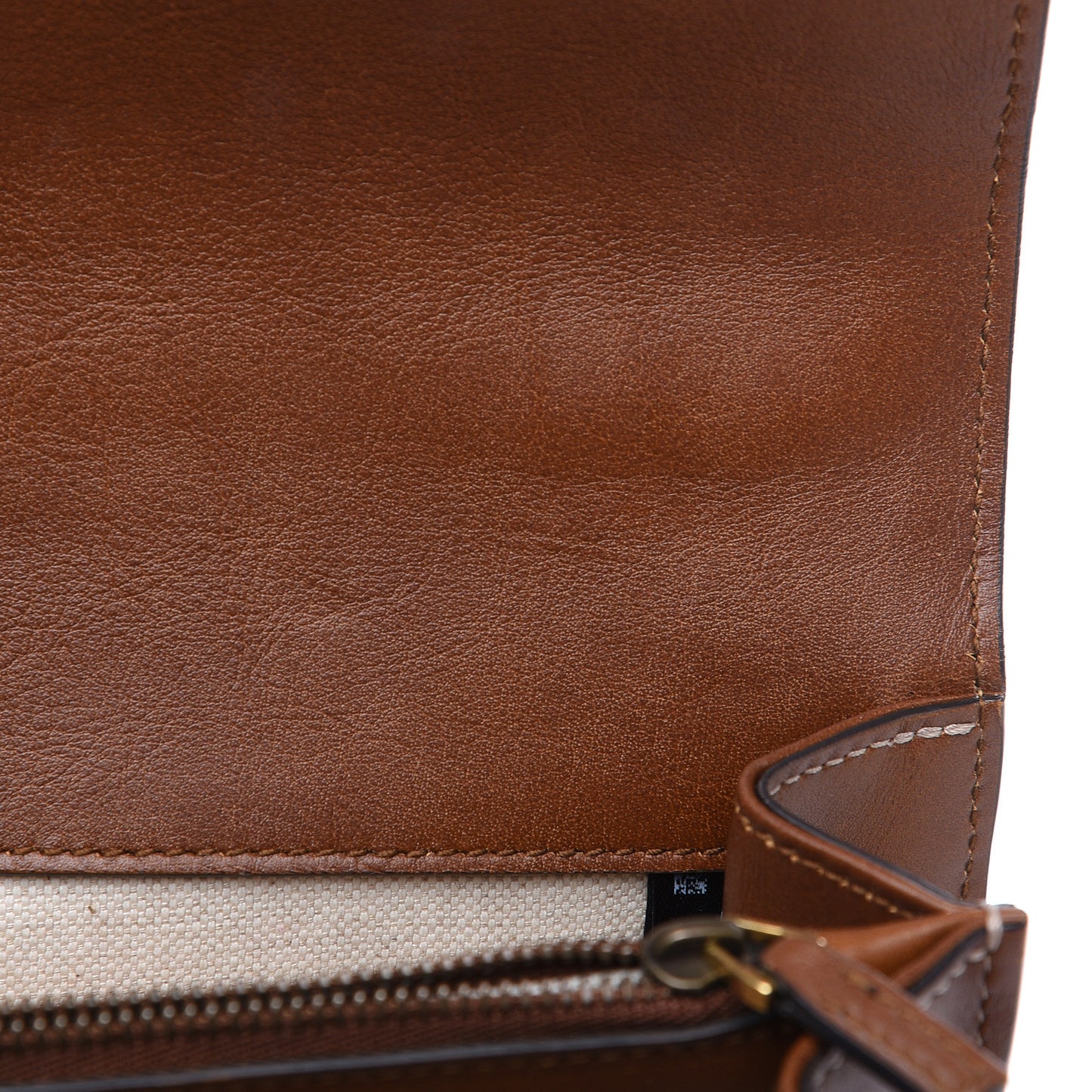 Calfskin Medium Cat Lock Top Handle Bag Brown