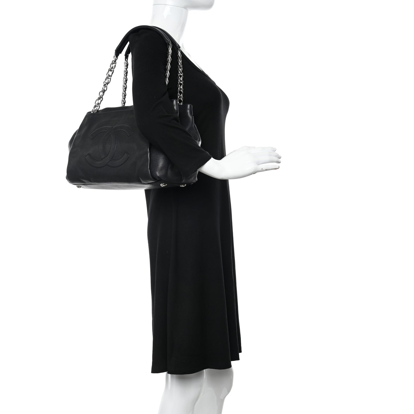 Caviar CC Tuck Medium Tote Black
