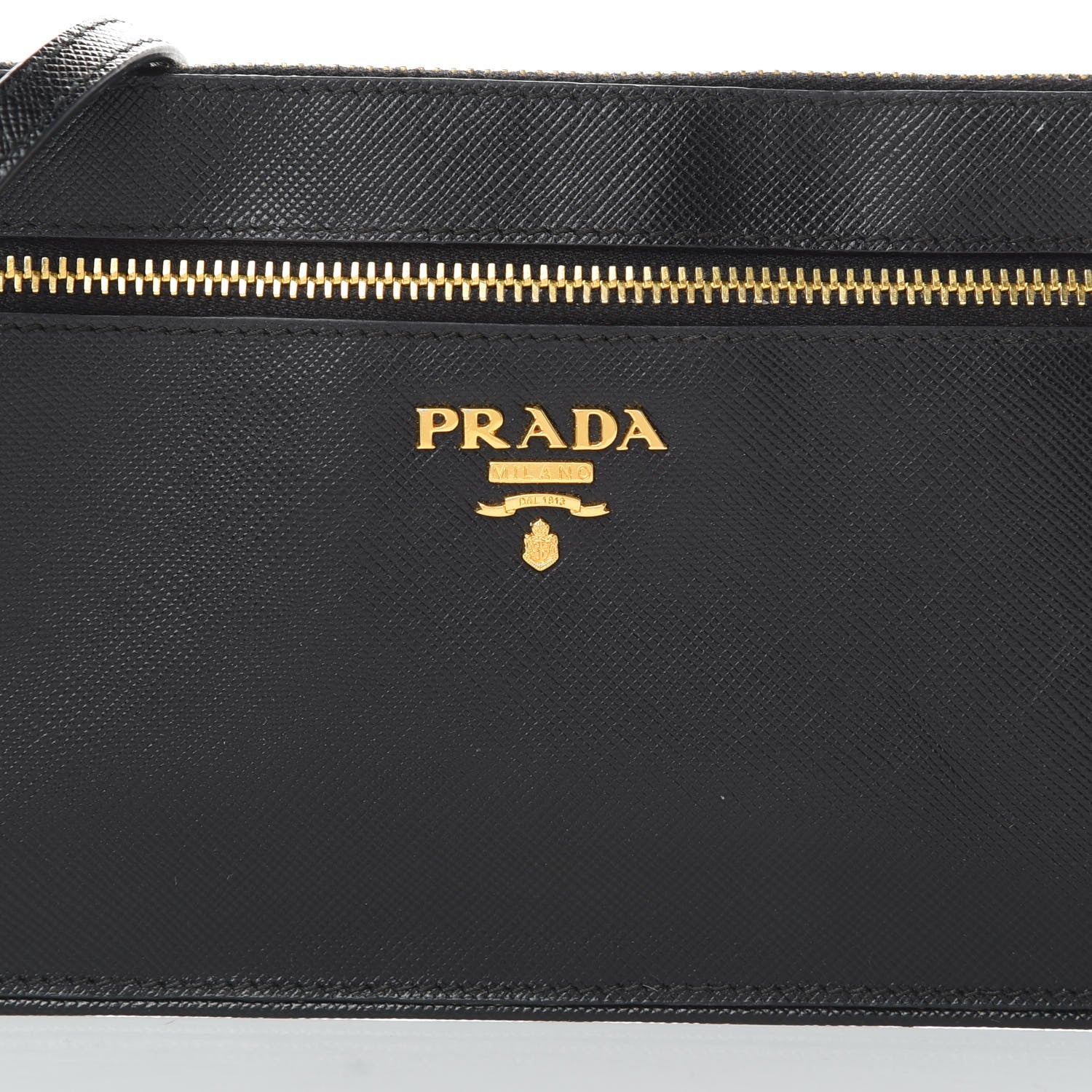 Prada Saffiano Crossbody Wallet Black 8 of 12