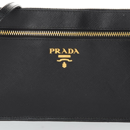 Prada Saffiano Crossbody Wallet Black 8 of 12