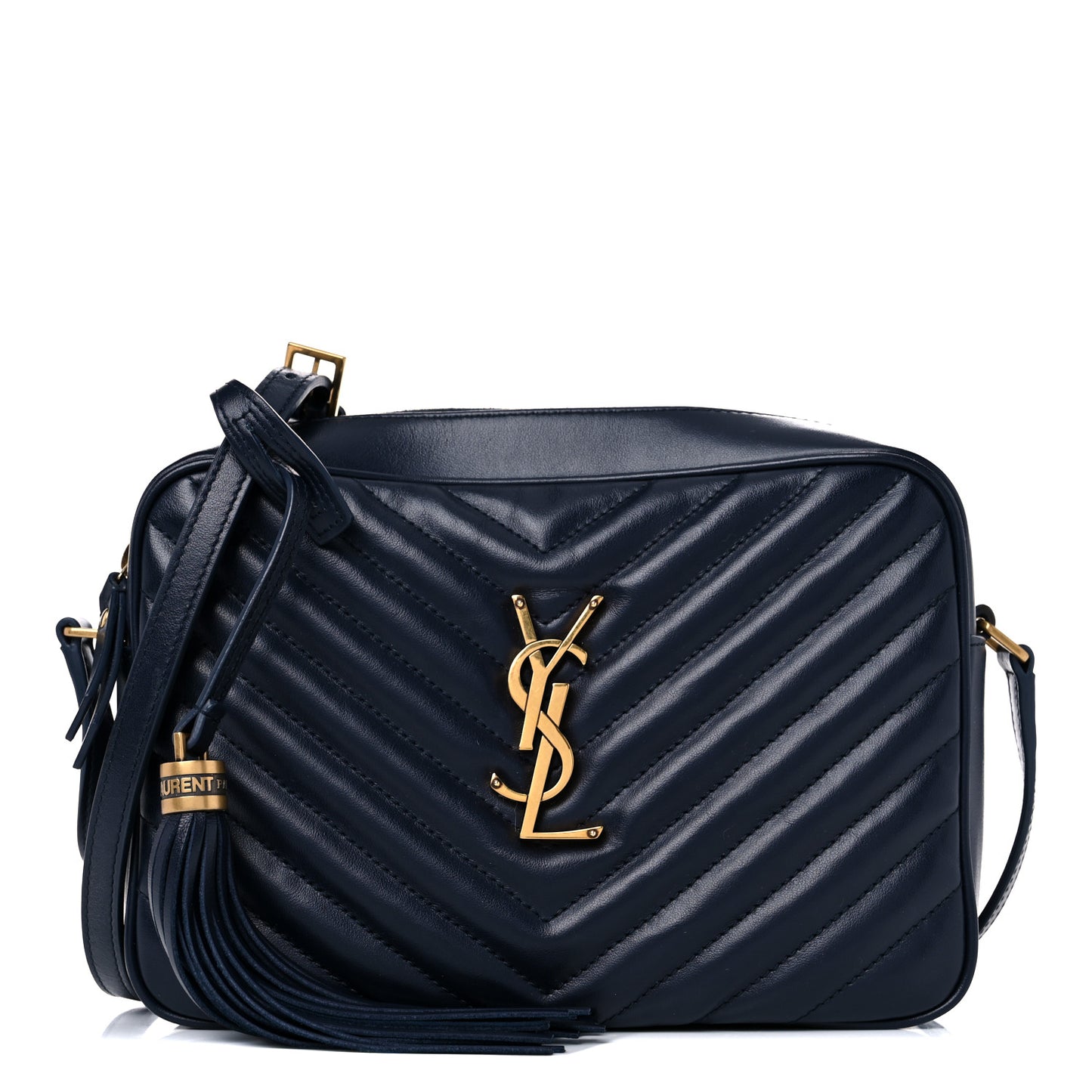Calfskin Matelasse Monogram Lou Camera Bag Deep Marine