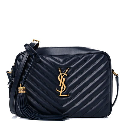 Saint Laurent Calfskin Matelasse Monogram Lou Camera Bag Deep Marine 1 of 12