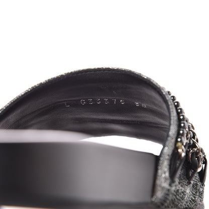 Chanel Fantasy Lambskin Pearl Chain Flat Sandals 38 Silver Black 7 of 11