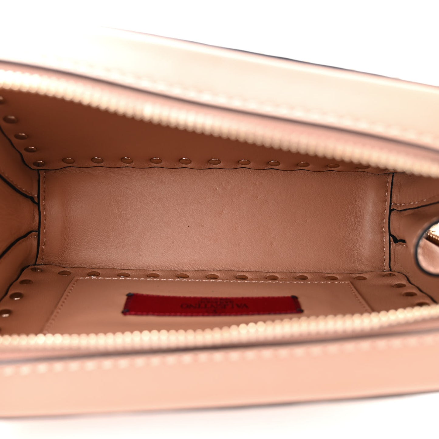 Calfskin Rockstud Camera Clutch Crossbody Bag Poudre
