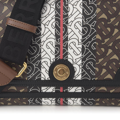 Burberry E-Canvas Monogram Stripe Note Crossbody Bag Bridle Brown 9 of 10