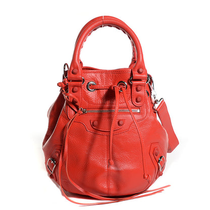 Balenciaga Matte Goatskin Rubber Covered Classic Hardware Mini Pompon Rouge Coquelicot Rouge Braise 1 of 11