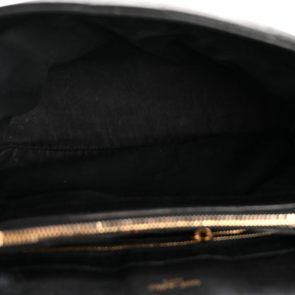 Saint Laurent Grain de Poudre Calfskin Y Quilted Monogram Medium Loulou Chain Satchel Black 5 of 14