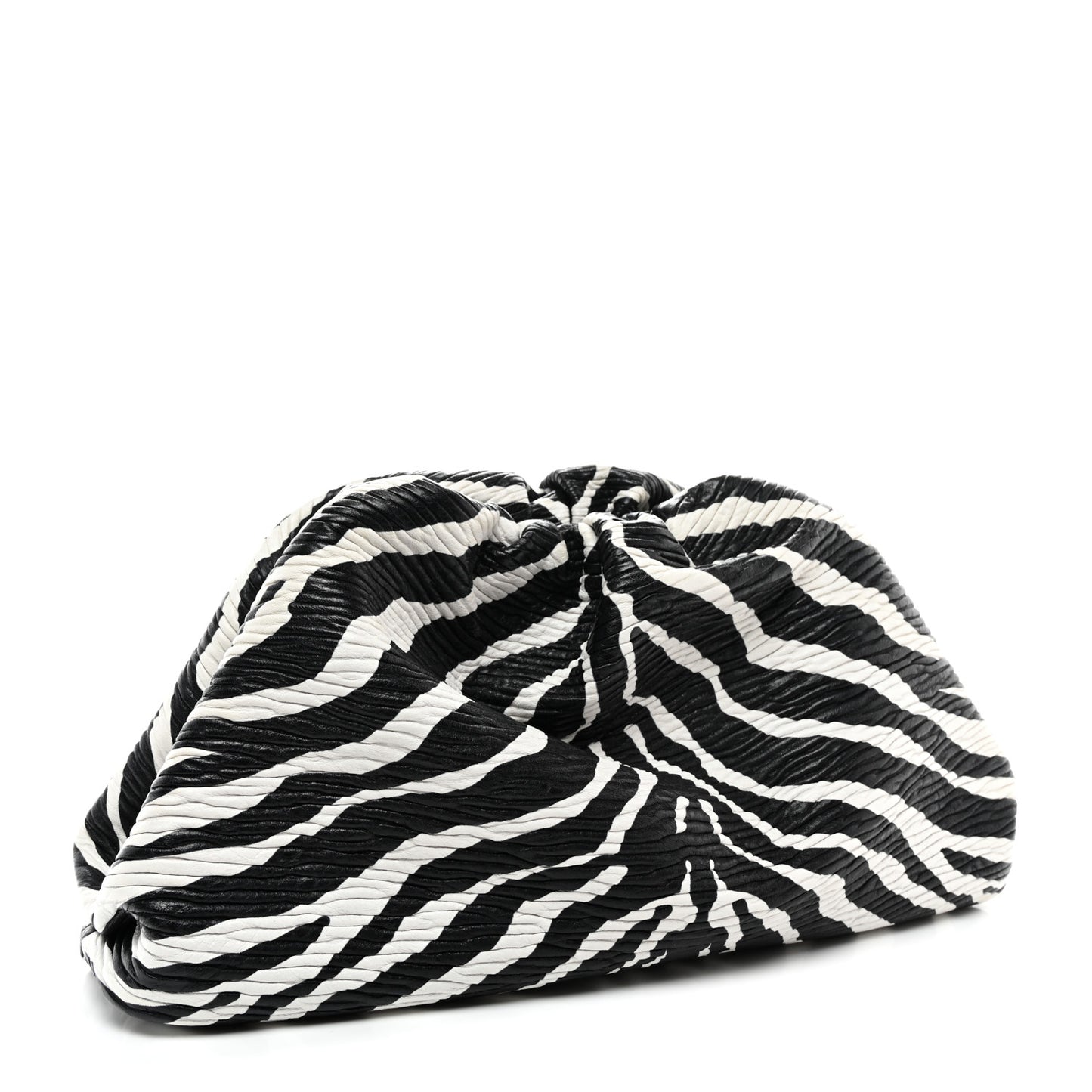 Nappa Zebra Print The Pouch Oversized Clutch White Black