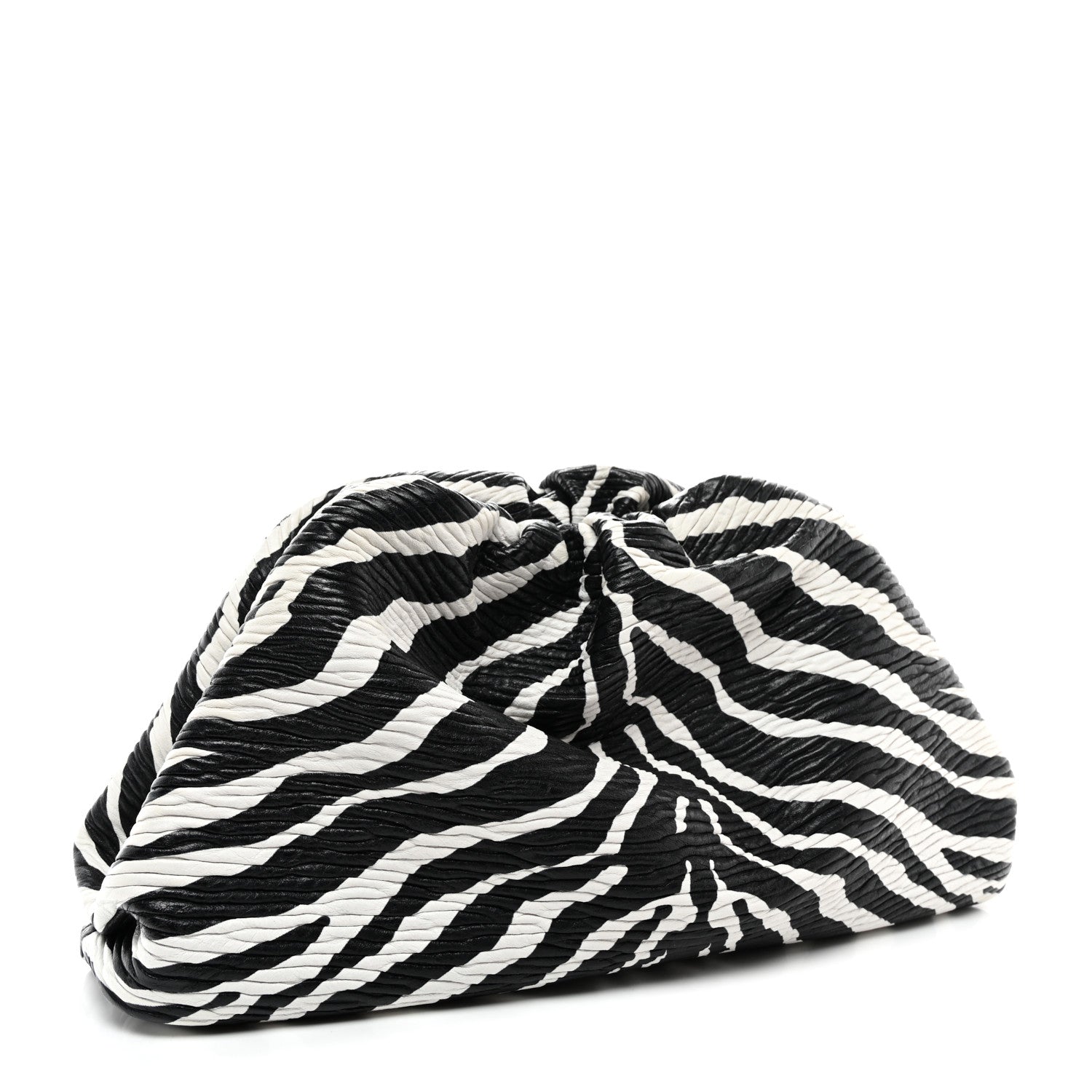Bottega Veneta Nappa Zebra Print The Pouch Oversized Clutch White Black 3 of 7
