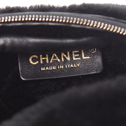 Chanel Calfskin Fur Quilted Waist Bag Fanny Pack Black 8 of 11