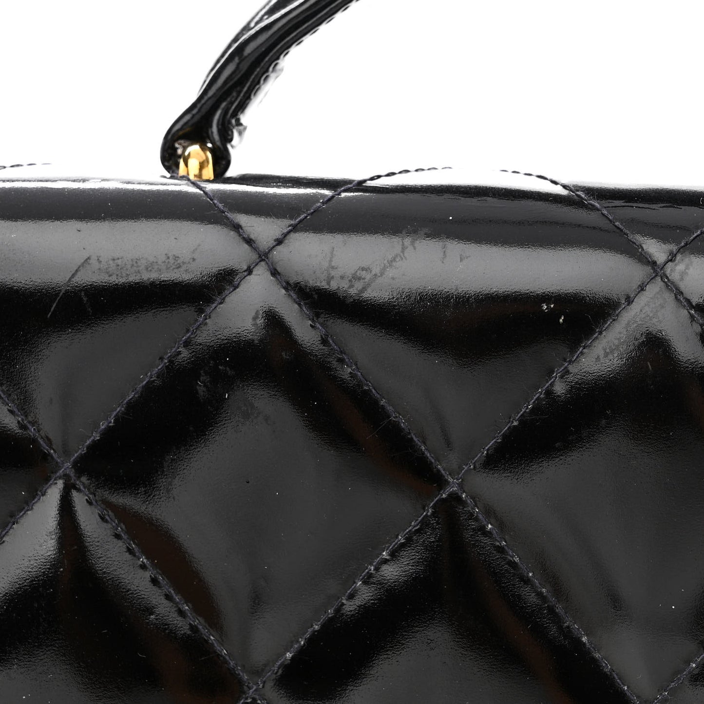 Patent Quilted Briefcase Laptop Bag Black