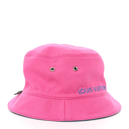 Louis Vuitton Monogram Denim Reversible Bucket Hat 58 Blue Pink 5 of 15