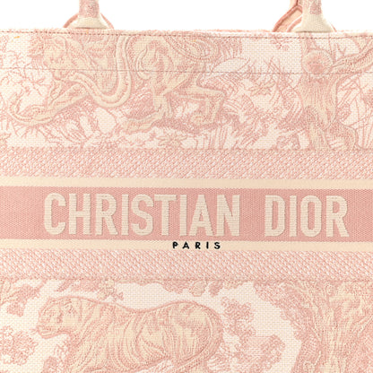 Christian Dior Canvas Toile De Jouy Embroidered Medium Book Tote Pink 6 of 10