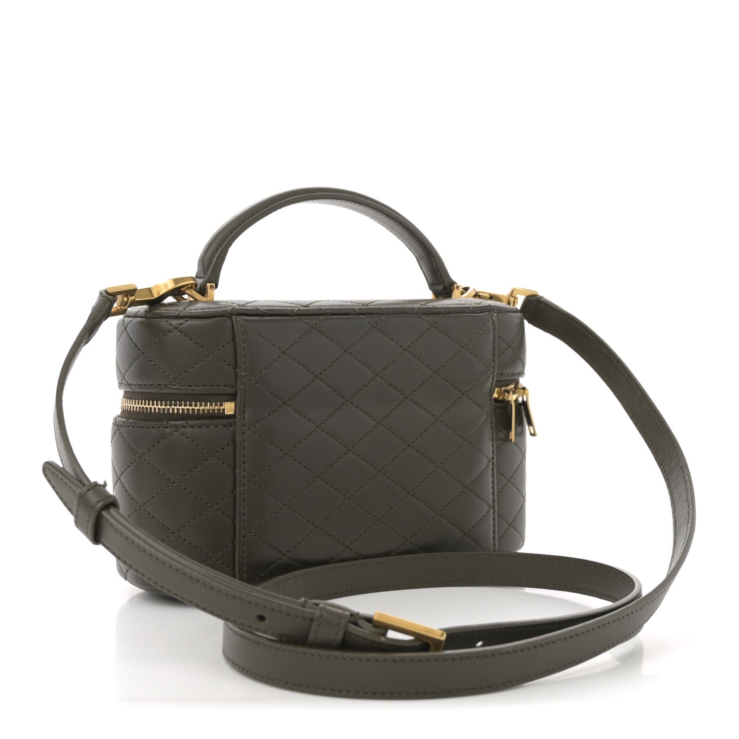 Saint Laurent Lambskin Quilted Mini Gaby Vanity Case Light Musk 3 of 12