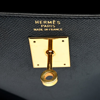 Hermes Courchevel Kelly Retourne 40 Bleu Marine 6 of 14