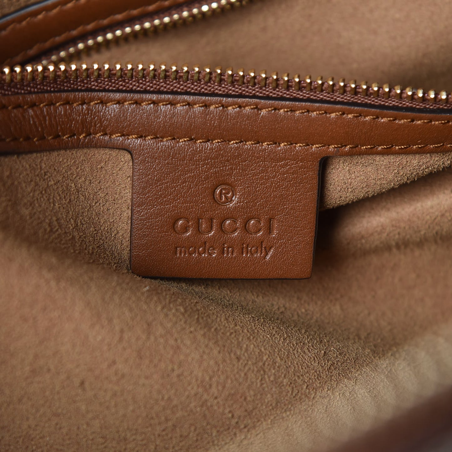GG Supreme Monogram Large Linea A Hobo Light Brown
