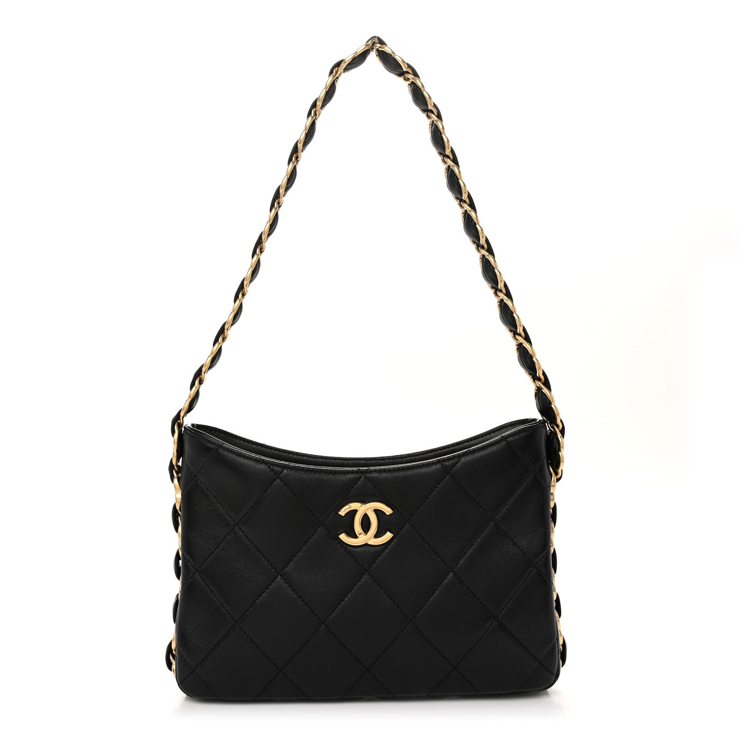 Chanel Lambskin Quilted Small CC Links Hobo Black 1 of 10
