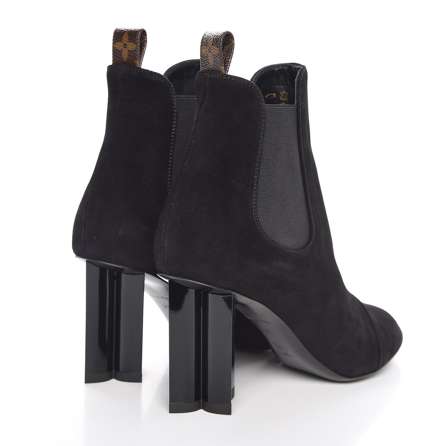 Suede Monogram Uniformes Cap Toe Chelsea 80mm Ankle Boots 37 Black