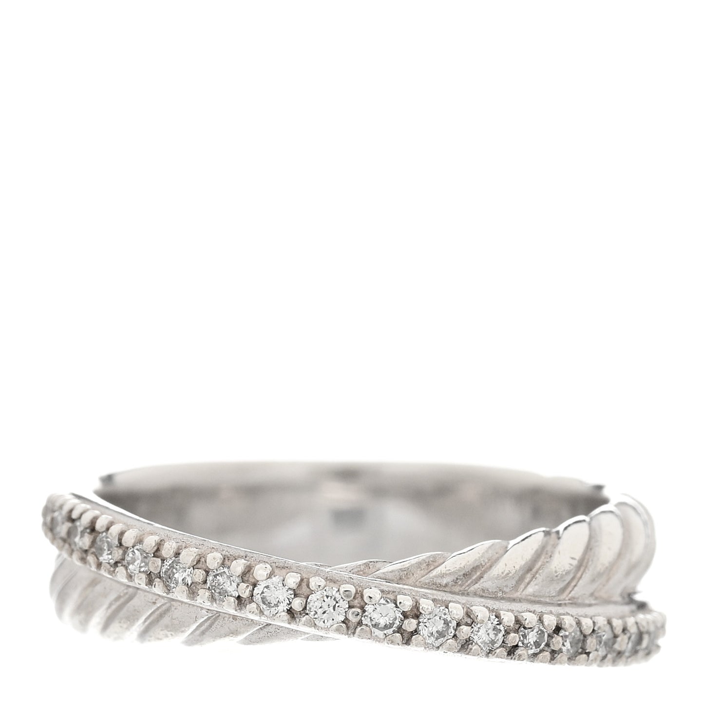 Sterling Silver Diamond 5mm Crossover Ring 52 6