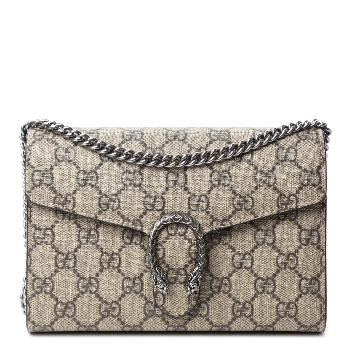 GG Supreme Monogram Mini Dionysus Chain Wallet Beige Taupe