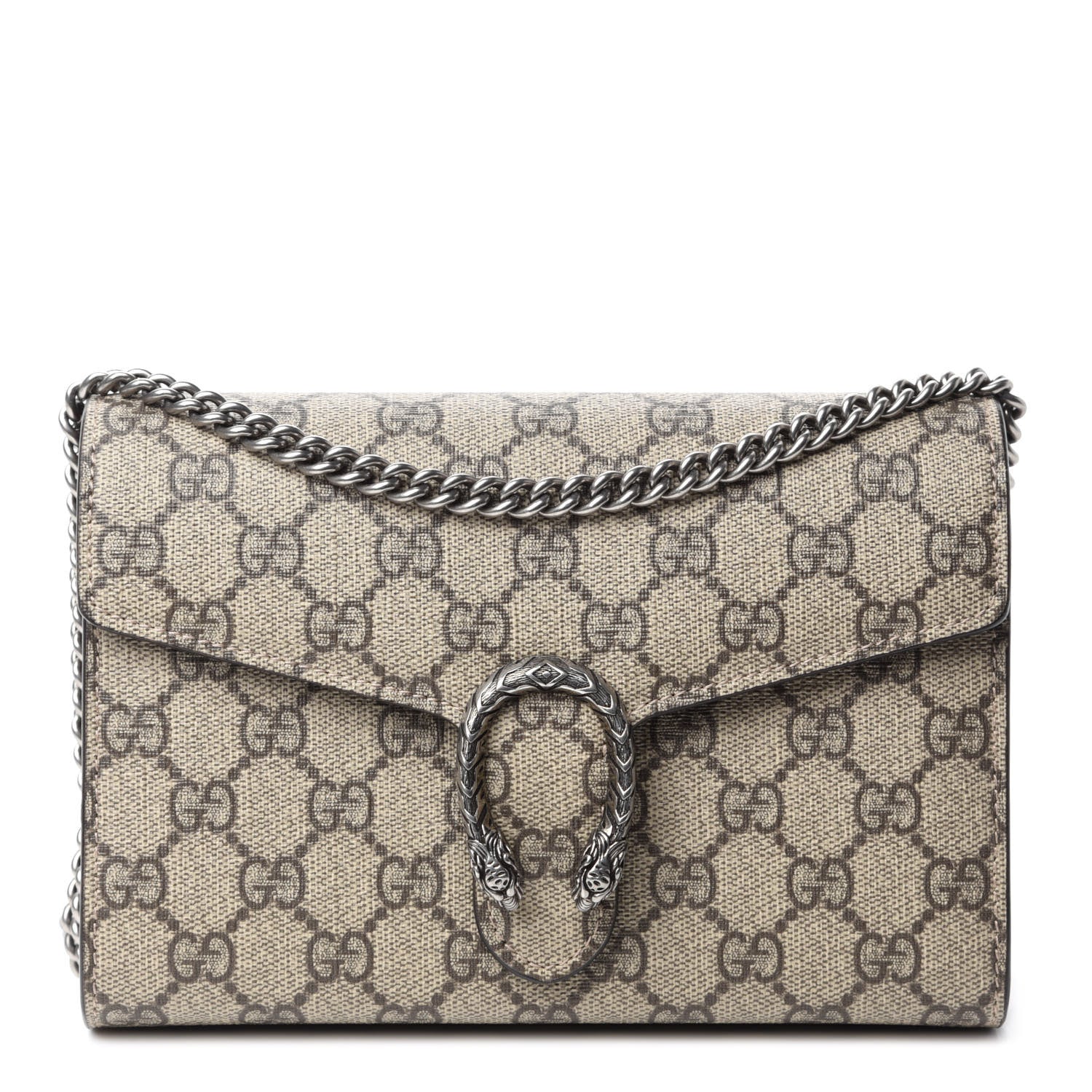 Gucci GG Supreme Monogram Mini Dionysus Chain Wallet Beige Taupe 1 of 10