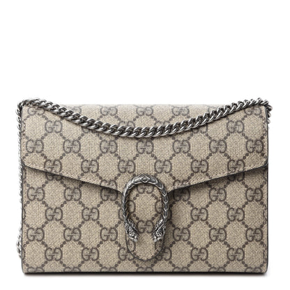 Gucci GG Supreme Monogram Mini Dionysus Chain Wallet Beige Taupe 1 of 10