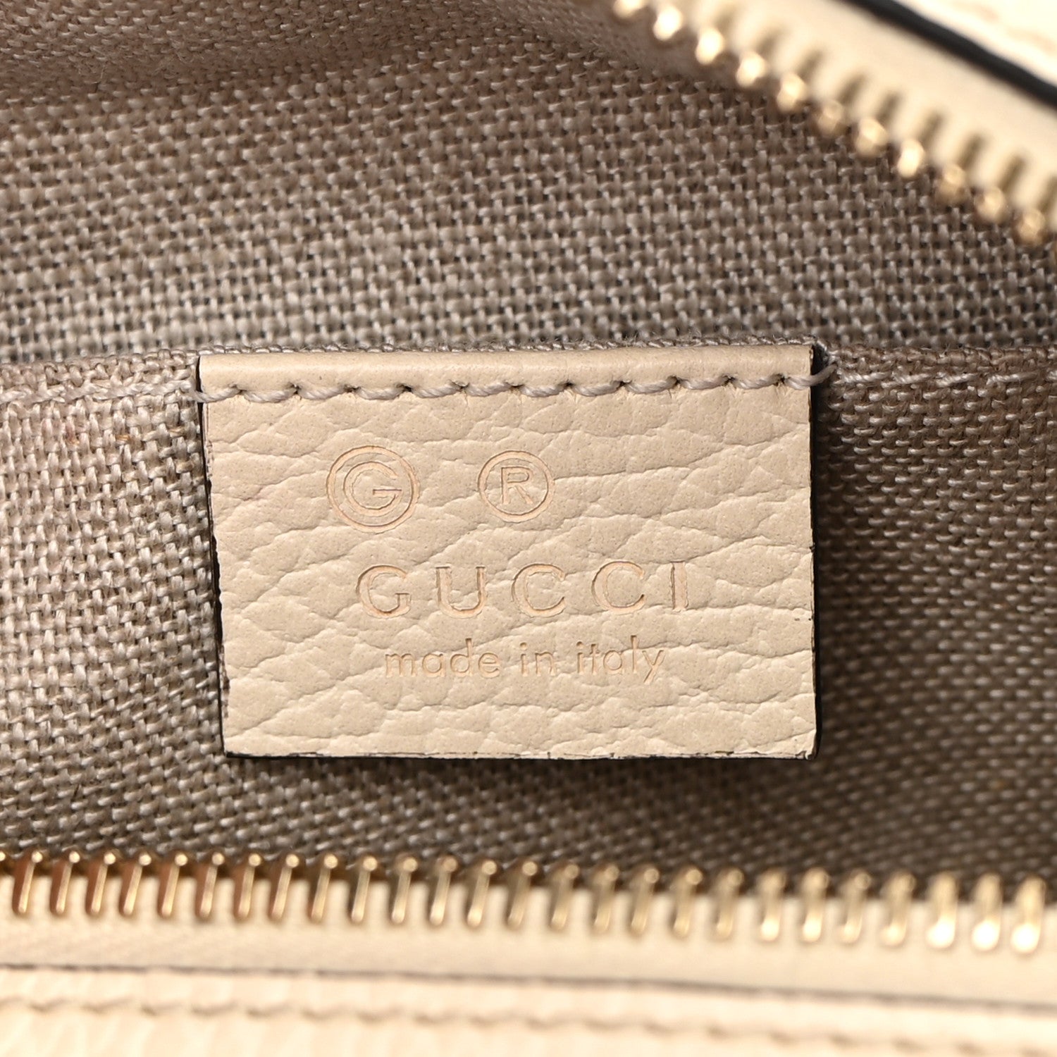 Gucci Monogram Dollar Calfskin Mini Bree Messenger Bag Beige Ebony Avoire 6 of 10