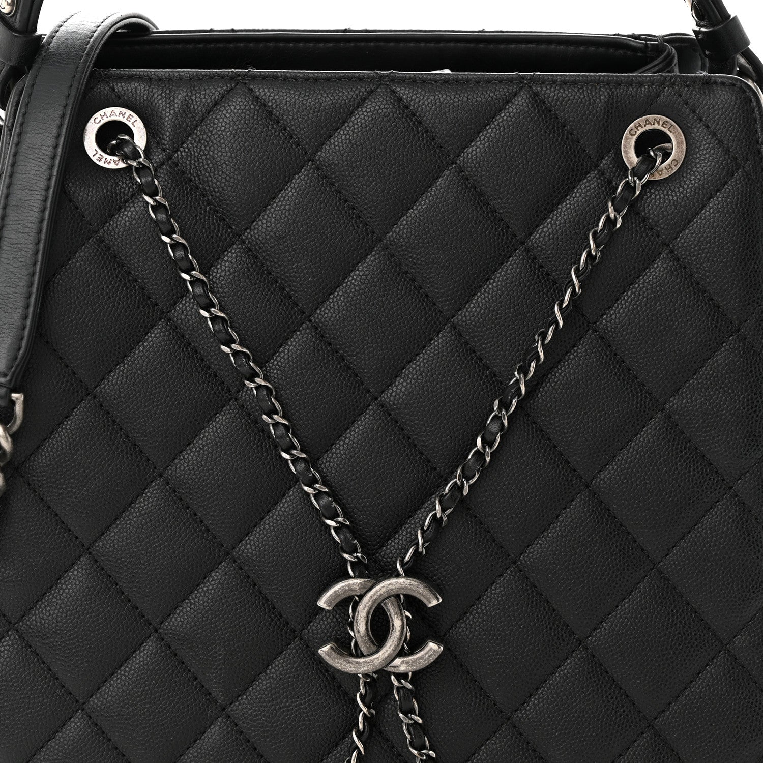 Chanel Caviar Quilted Medium CC Bucket Bag Black 8 of 11