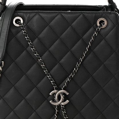 Chanel Caviar Quilted Medium CC Bucket Bag Black 8 of 11
