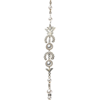 Chanel Pearl Crystal Queen of France Multi Strand Necklace Gold 4 of 8