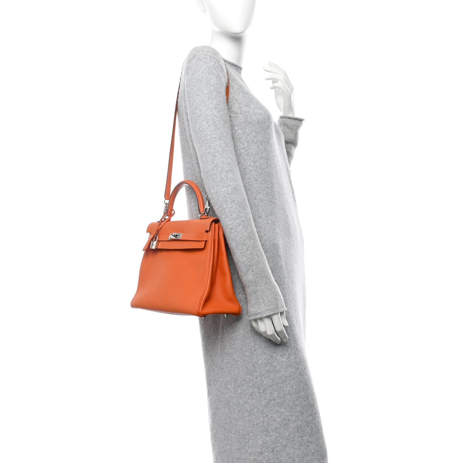 Hermes Togo Kelly Retourne 28 Orange 2 of 12