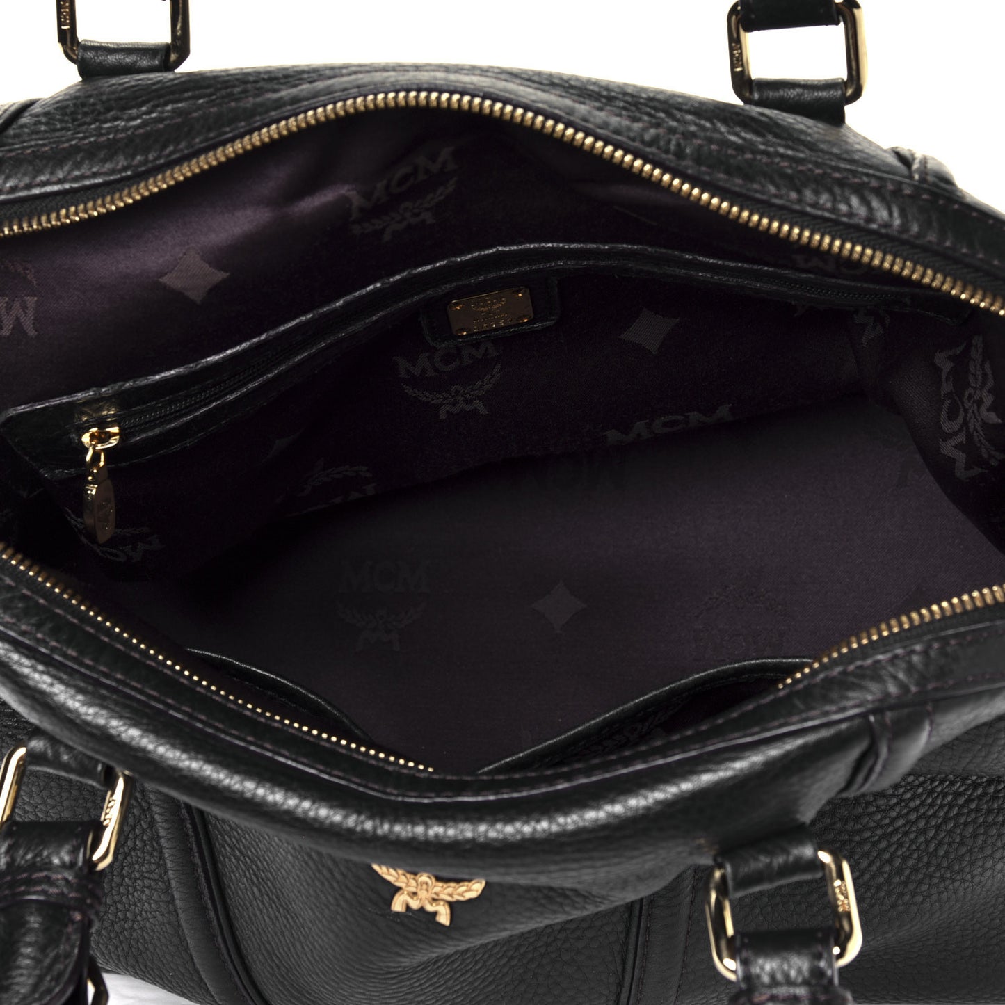 Grained Calfskin Shoulder Bag Black
