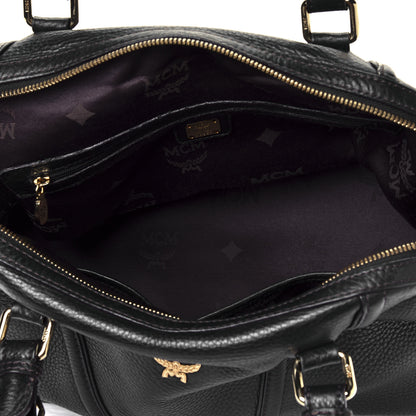 MCM Grained Calfskin Shoulder Bag Black 4 of 9
