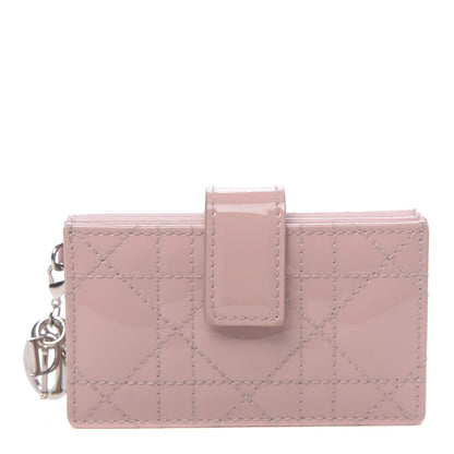 Christian Dior Patent Cannage Lady Dior 5-Gusset Card Holder Rose Clair 1 of 8