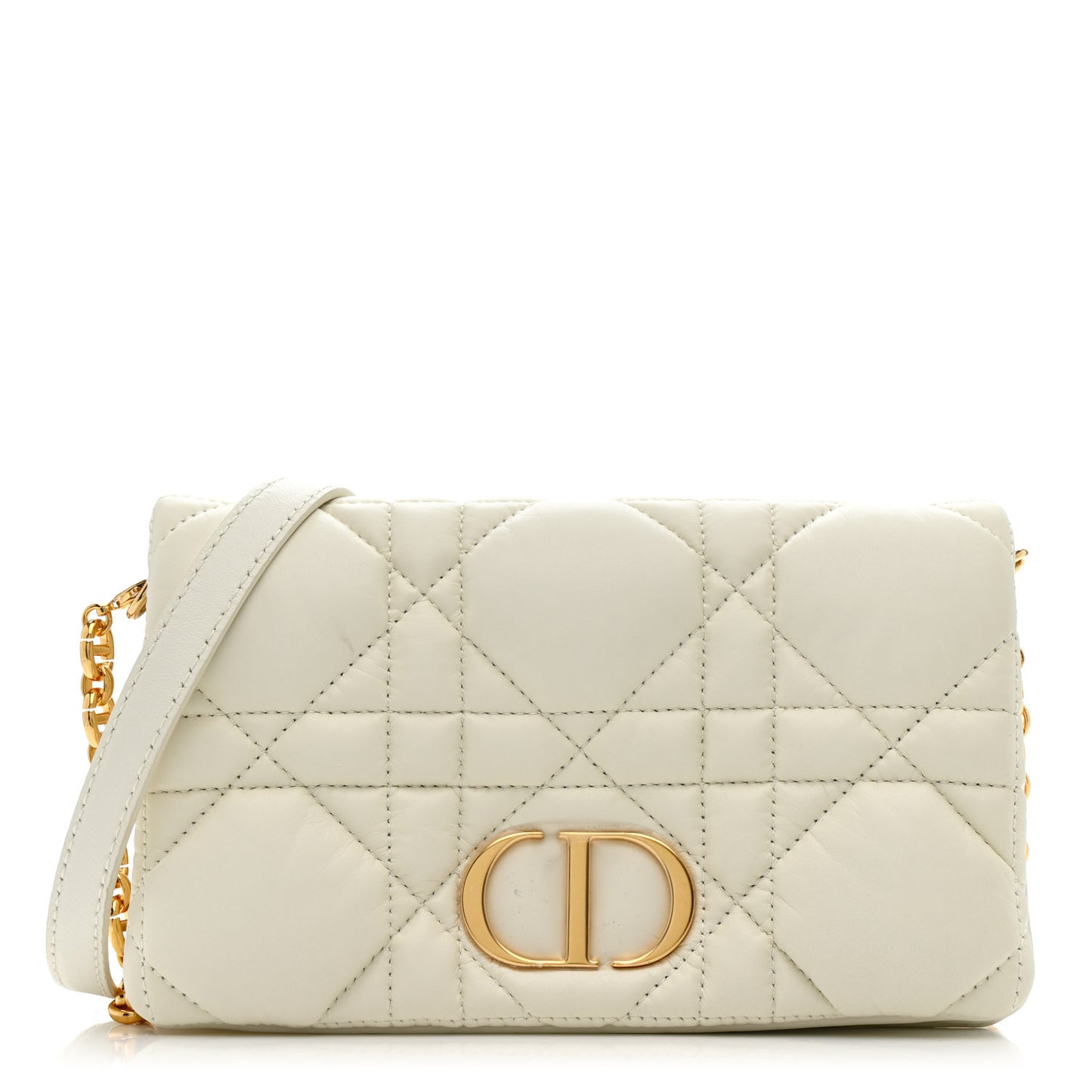 Calfskin Macrocannage Mini Caro Bag White