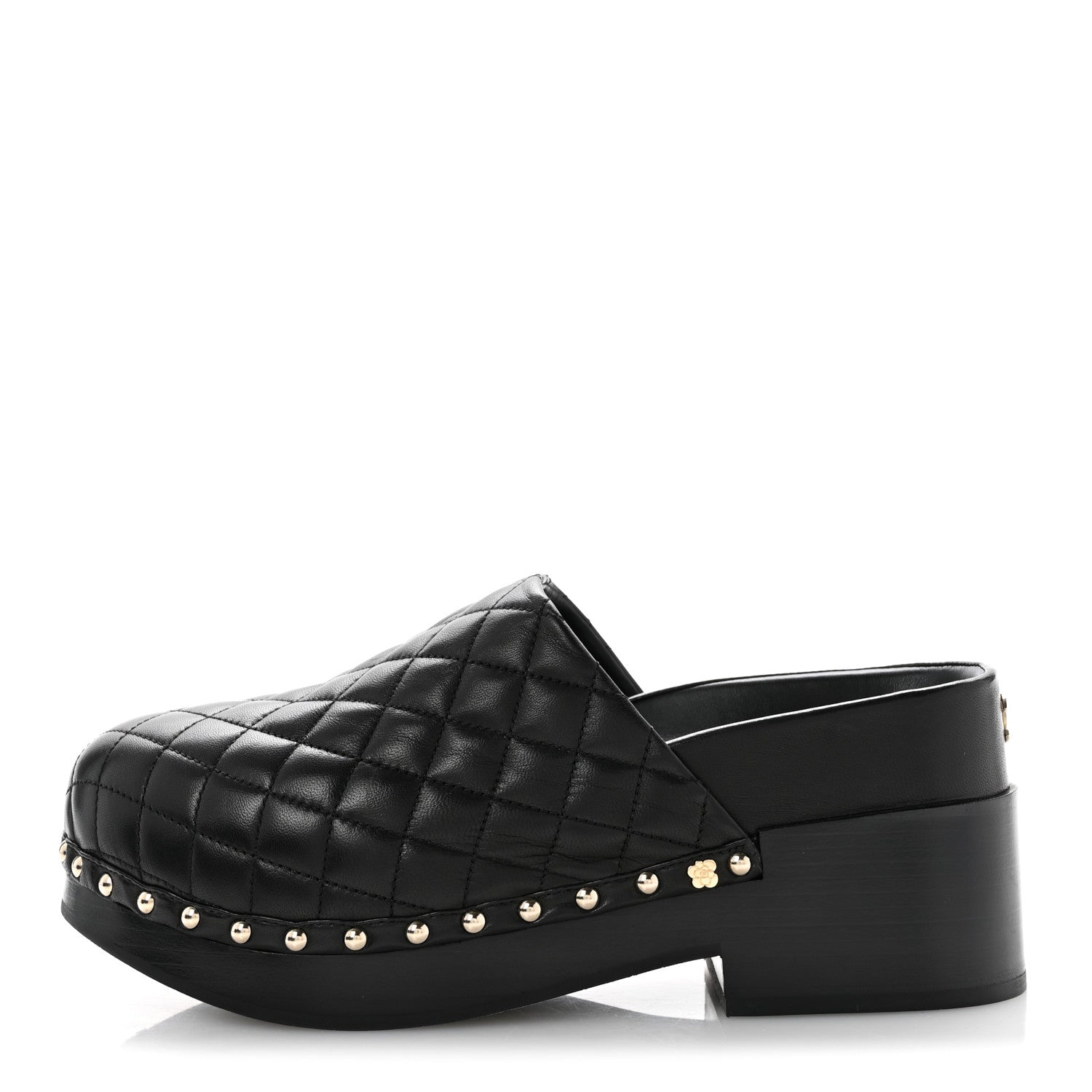 Chanel Lambskin Quilted CC Clogs 39 Black 1 of 12
