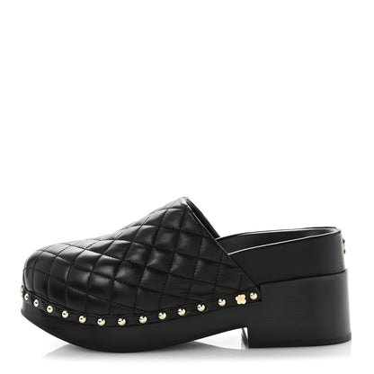 Chanel Lambskin Quilted CC Clogs 39 Black 1 of 12