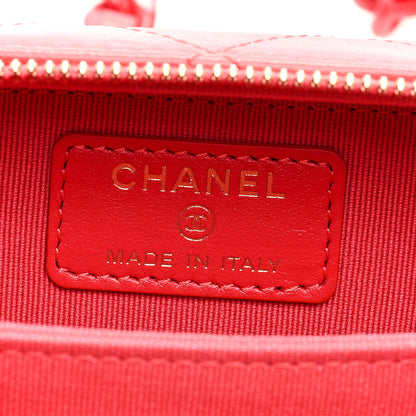 Chanel Lambskin Quilted Mini Lacquered Chain Clutch Red 6 of 9
