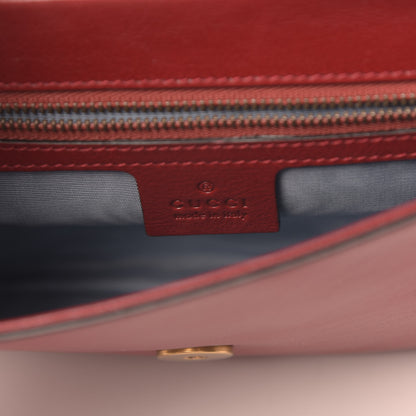 Gucci Calfskin Diagonal GG Medium Thiara Double Envelope Shoulder Bag Black Red 7 of 12