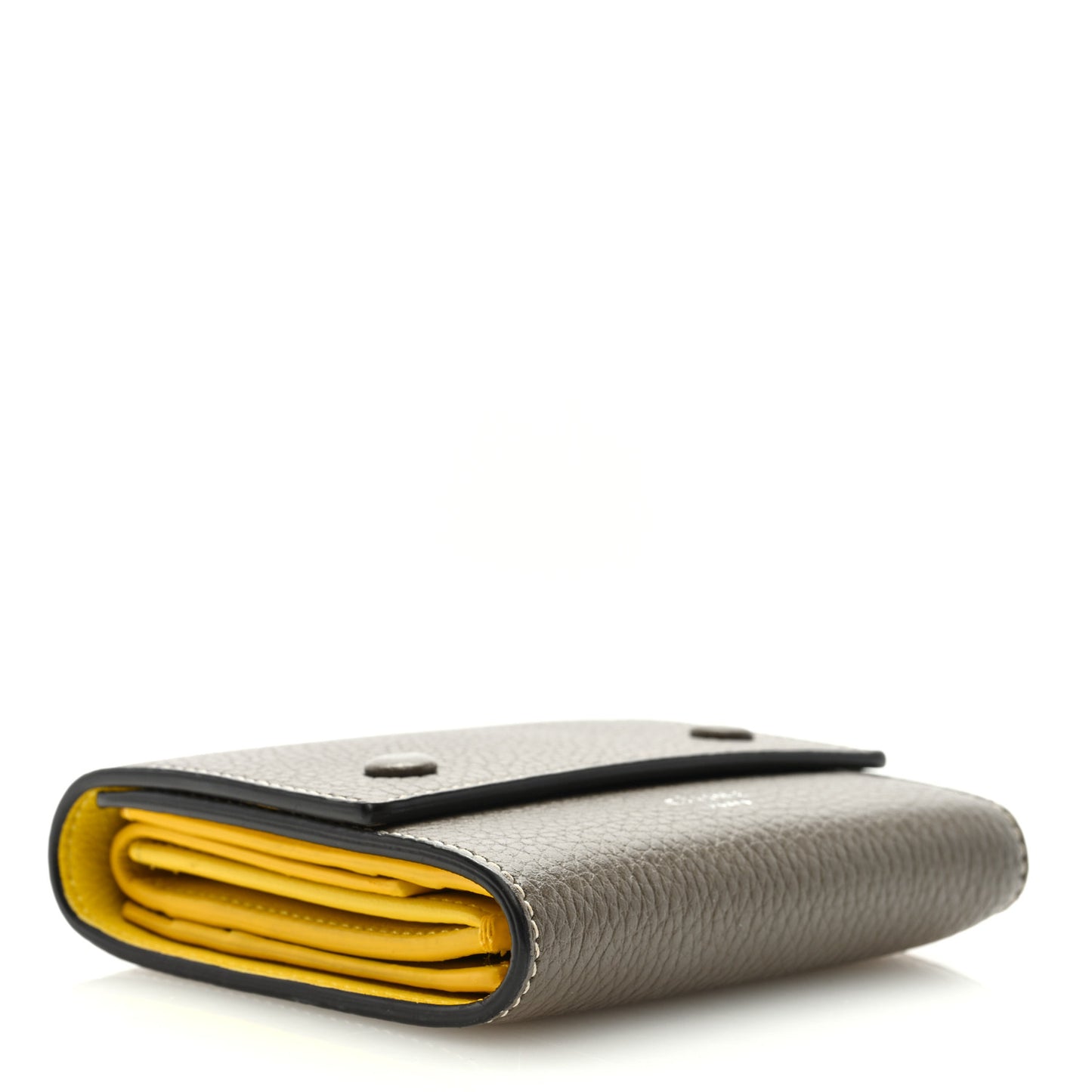 Drummed Calfskin Small Multifunction Folded Wallet Souris