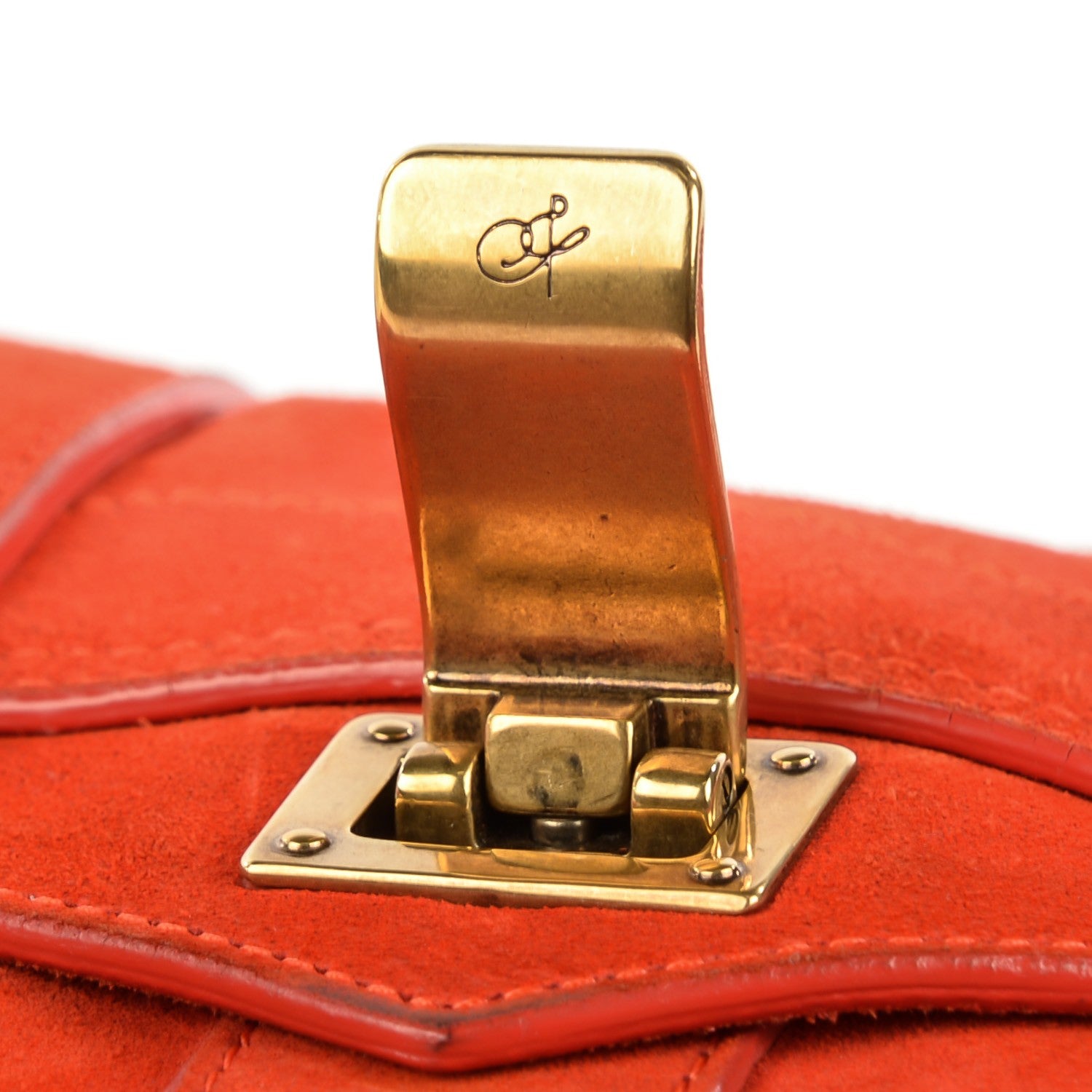 Proenza Schouler Suede PS1 Mini Pouch Messenger Bag Orange 9 of 13