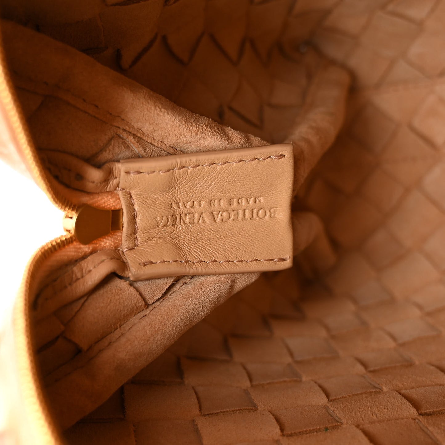 Nappa Intrecciato Small Loop Camera Bag Almond