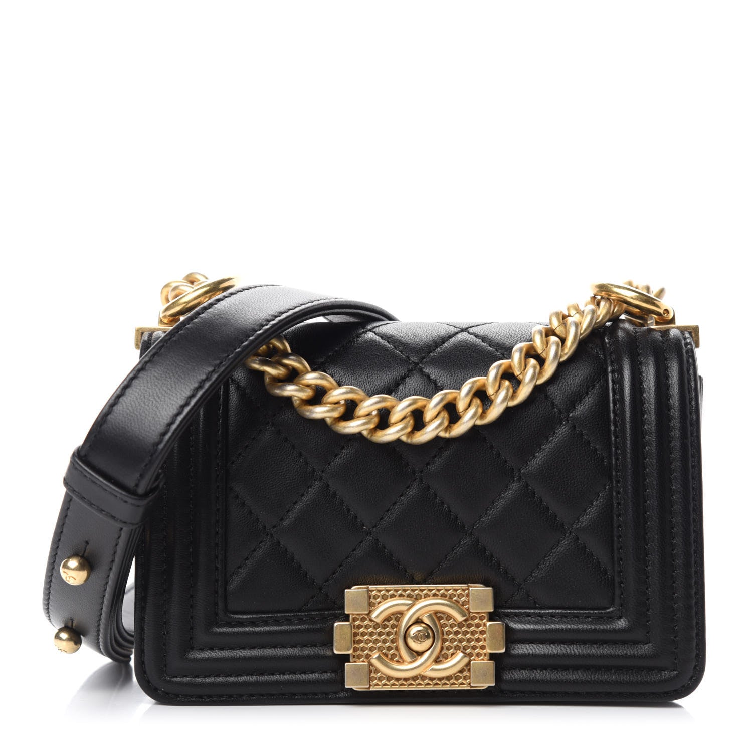 Chanel Lambskin Quilted Mini Boy Flap Black 1 of 12