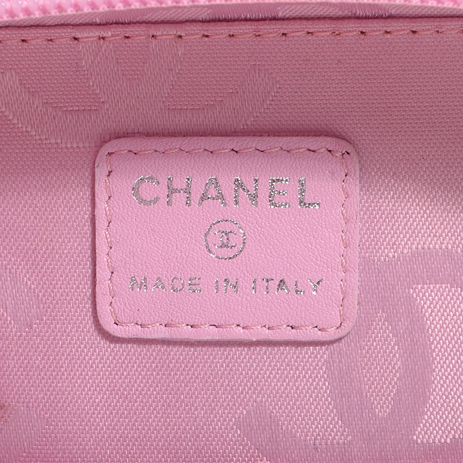 Chanel Calfskin Quilted Cambon Zip Around Makeup Pouch Pink Black 6 of 7
