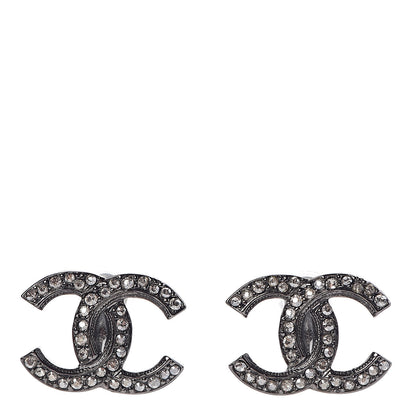 Chanel Ruthenium Crystal CC Earrings 1 of 5