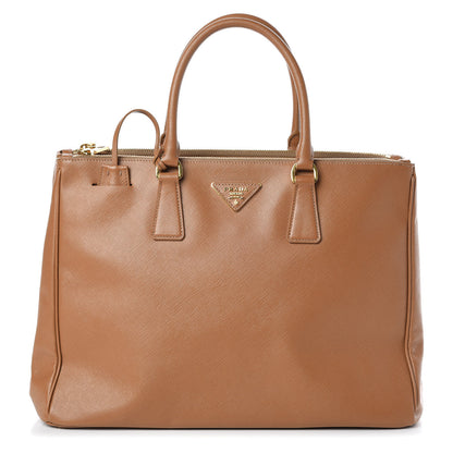 Prada Saffiano Large Galleria Double Zip Tote Caramel 1 of 9