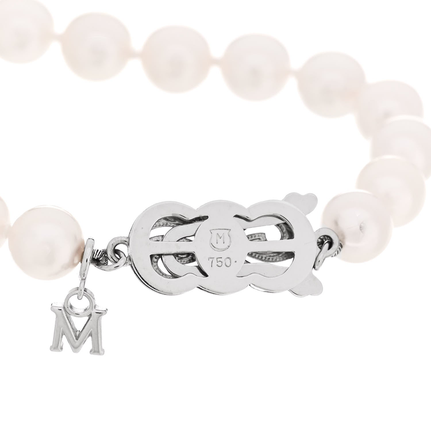 Mikimoto 18K White Gold Akoya Cultured Pearl 6.5-7mm Strand Bracelet 3 of 4