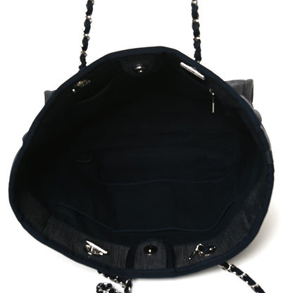 Chanel Denim Small Deauville Tote Dark Blue 5 of 12